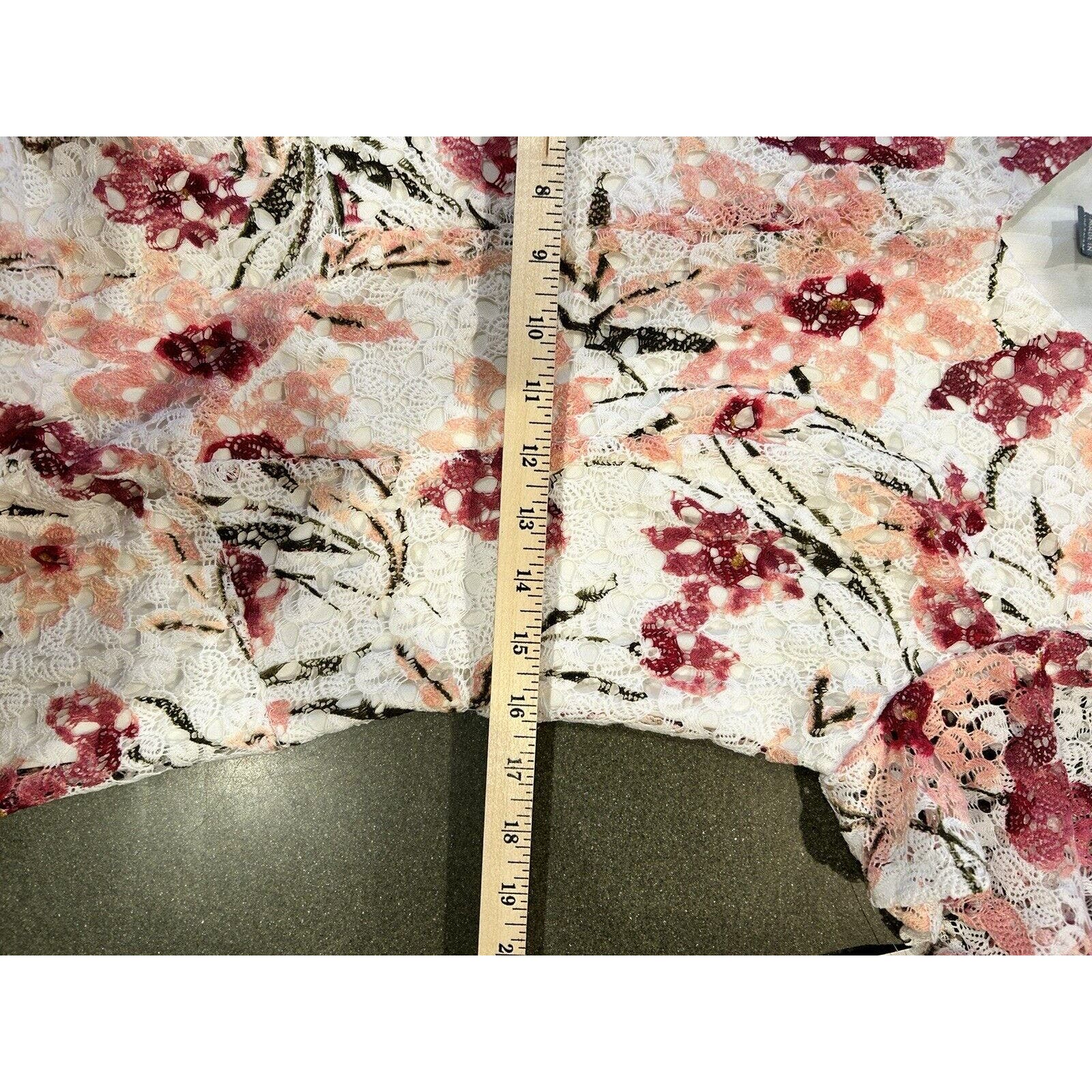 Rabbit Rabbit Rabbit Nwt Women’s Pink White Crochet Floral Midi Dress Size 14 — image 6 of 8